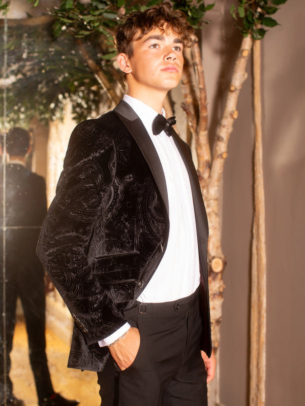 Black Paisley Velvet Jacket