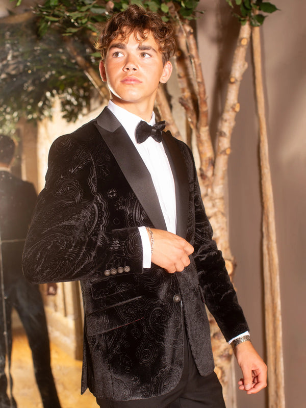 Black Paisley Velvet Jacket