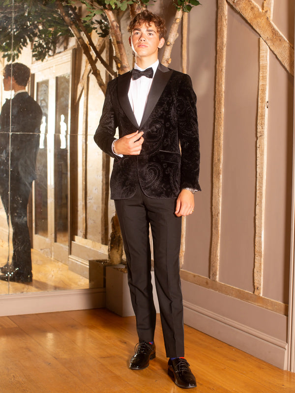 Black Paisley Velvet Jacket