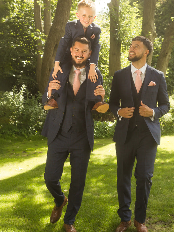Tyne Blue Check Wedding Suit