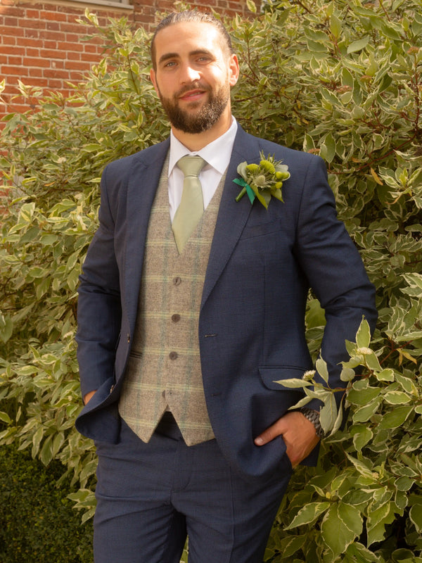 Wear Blue Check Wedding Suit