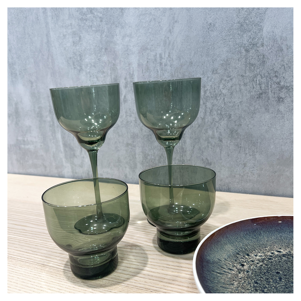 Set Of Two Olive Green Tumblers