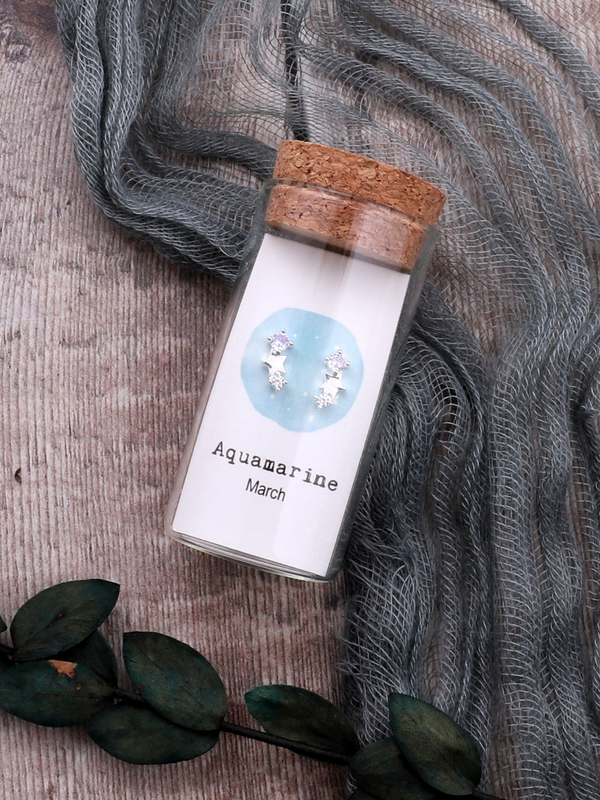 Attic Creations Birthstone With Star Design Earrings