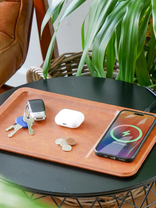 Steepletone Leather Wireless Charging Tray