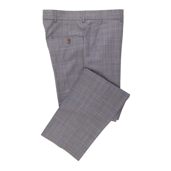 Coes Check Suit Trousers in Sky