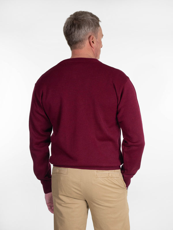 Franco Ponti Crew Neck Pullover in Deep Red