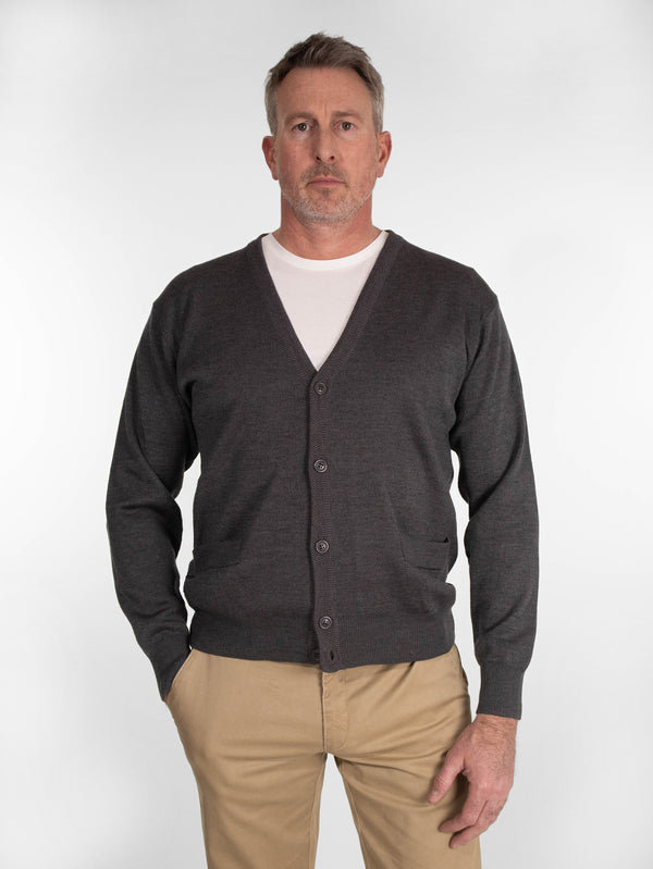 Franco Ponti Button Cardigan K05 in Charcoal