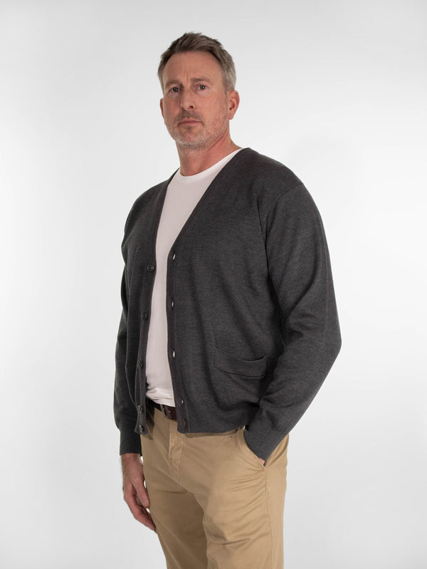 Franco Ponti Button Cardigan K05 in Charcoal