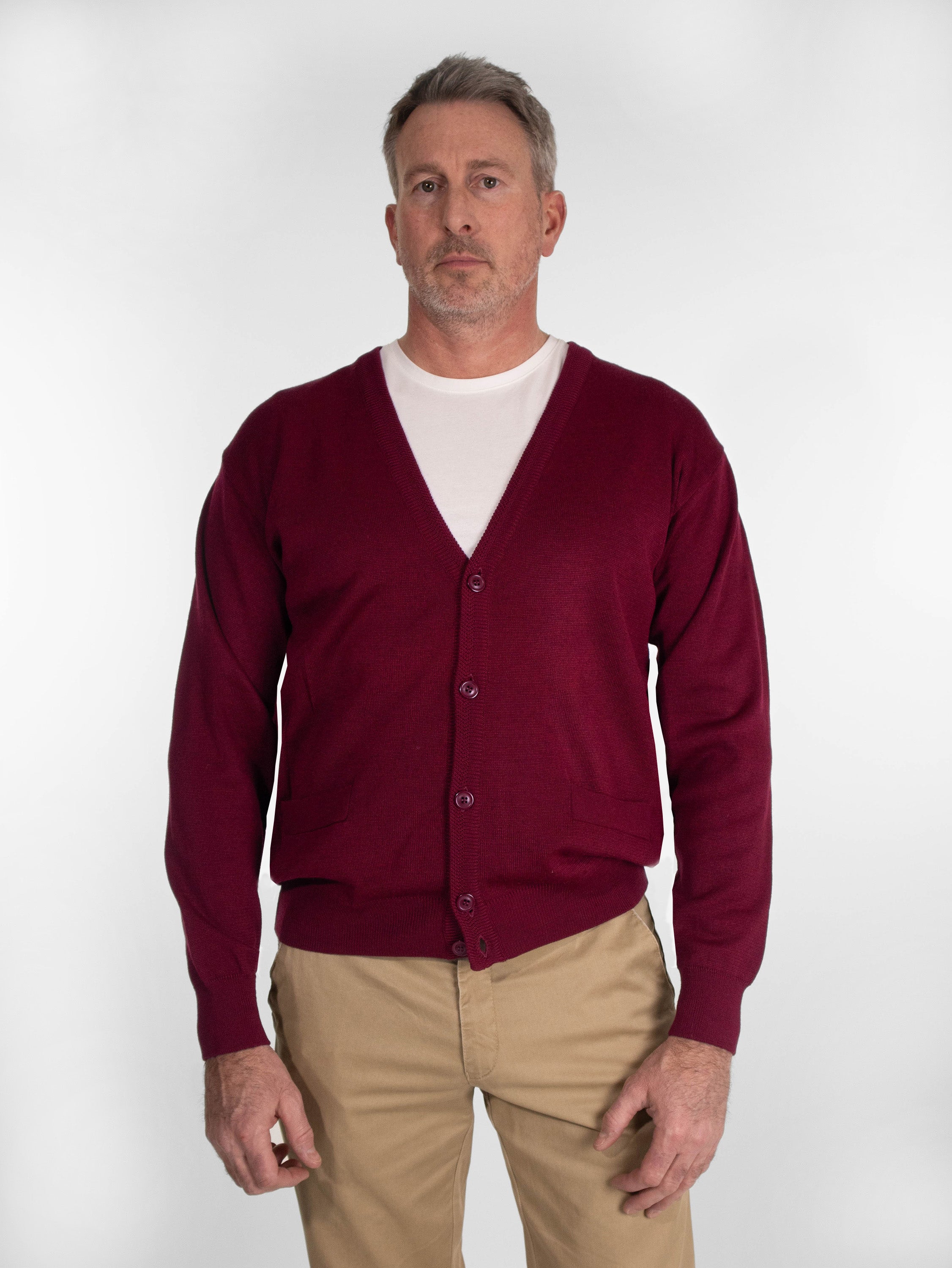 Red open front cardigan hotsell