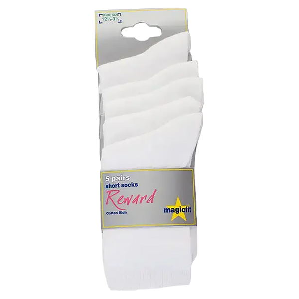 5PP Cotton Rich Short Socks - White