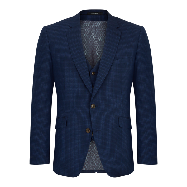 Douglas Tapered Fit Check Three Piece Suit for Men