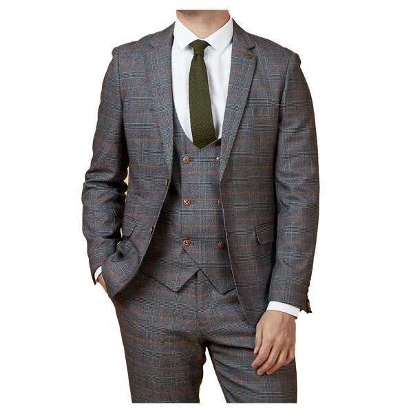 Marc Darcy Jenson Check Three Piece Suit for Men