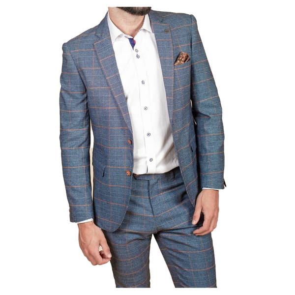 Marc Darcy Jenson Check Three Piece Suit for Men