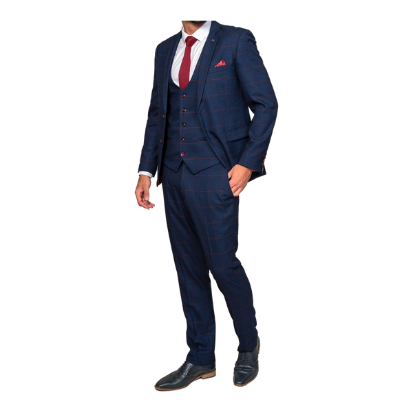 Marc Darcy Edinson Check Three Piece Suit