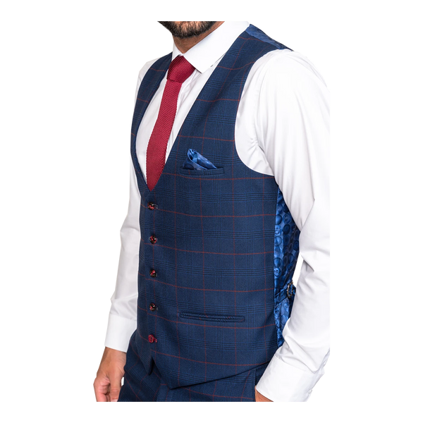 Marc Darcy Edinson Check Waistcoat for Men