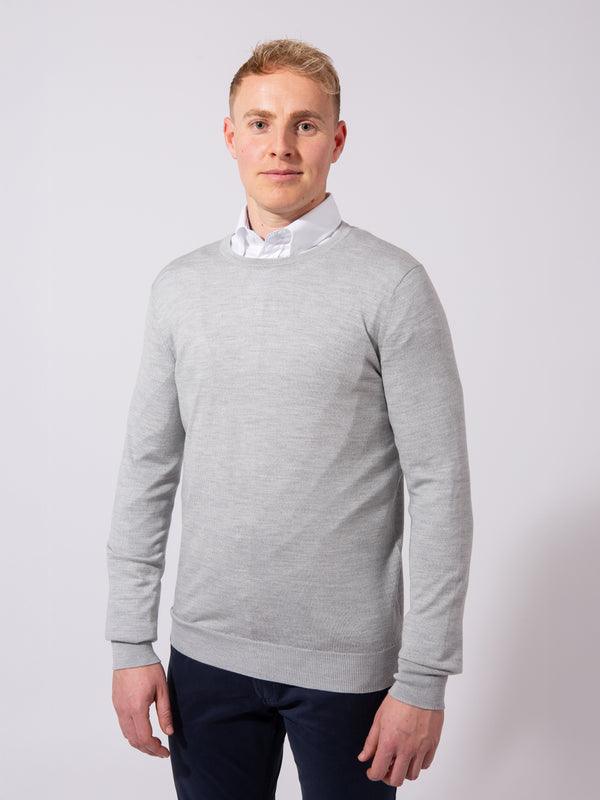 William David 100% Merino Crew Neck Knit Jumper