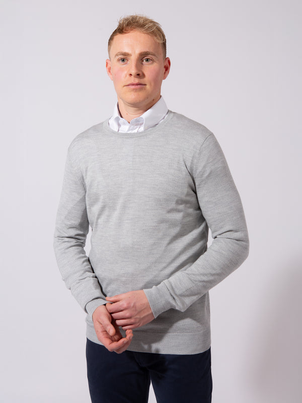 William David 100% Merino Crew Neck Knit Jumper