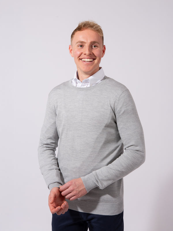 William David 100% Merino Crew Neck Knit Jumper