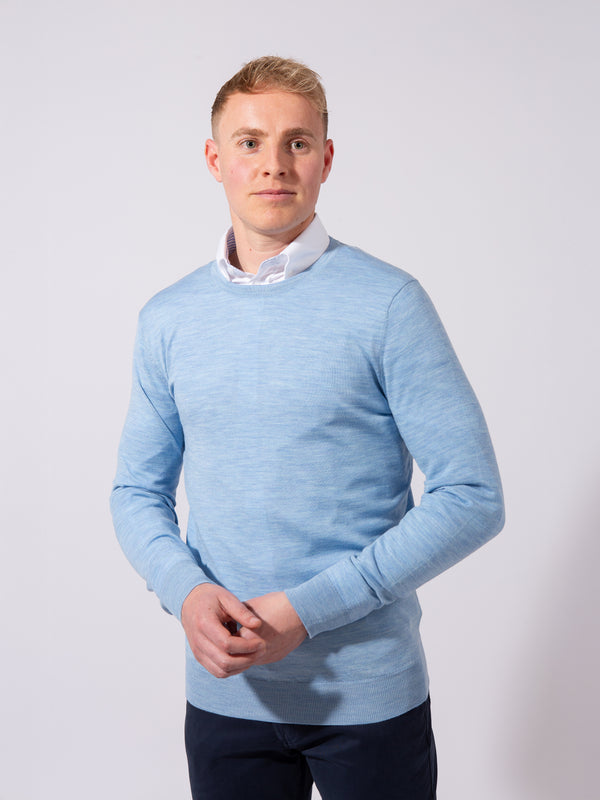 William David 100% Merino Crew Neck Knit Jumper