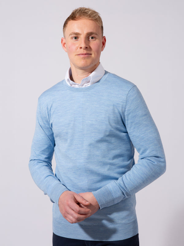 William David 100% Merino Crew Neck Knit Jumper