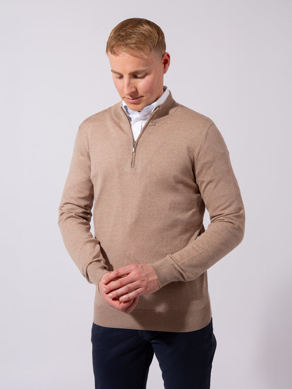 William David 100% Merino 1/4 Zip Knit Jumper