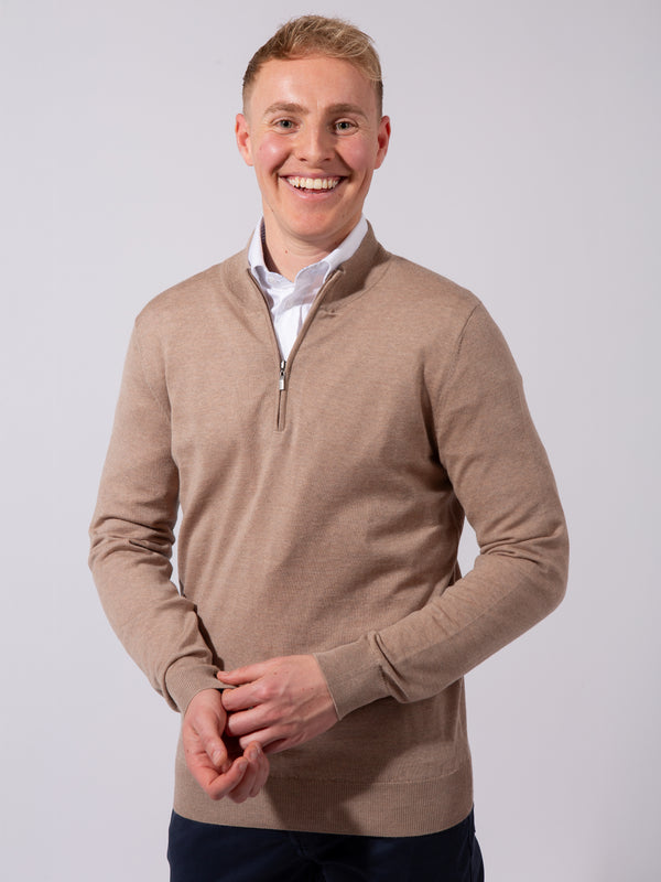William David 100% Merino 1/4 Zip Knit Jumper