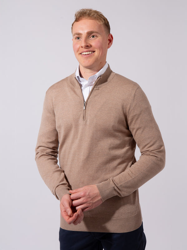 William David 100% Merino 1/4 Zip Knit Jumper