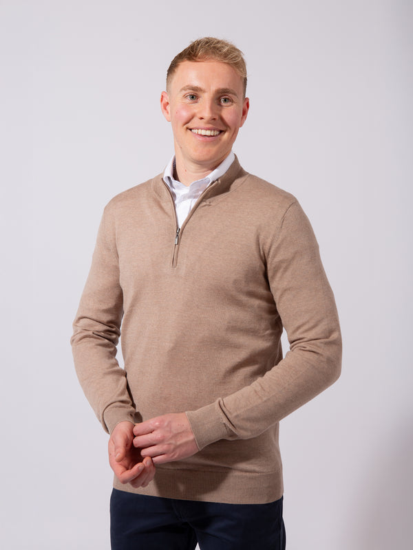 William David 100% Merino 1/4 Zip Knit Jumper