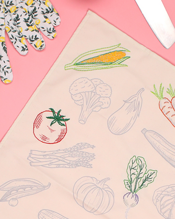 Chasing Threads Stitch Your Vegetable Tea Towel