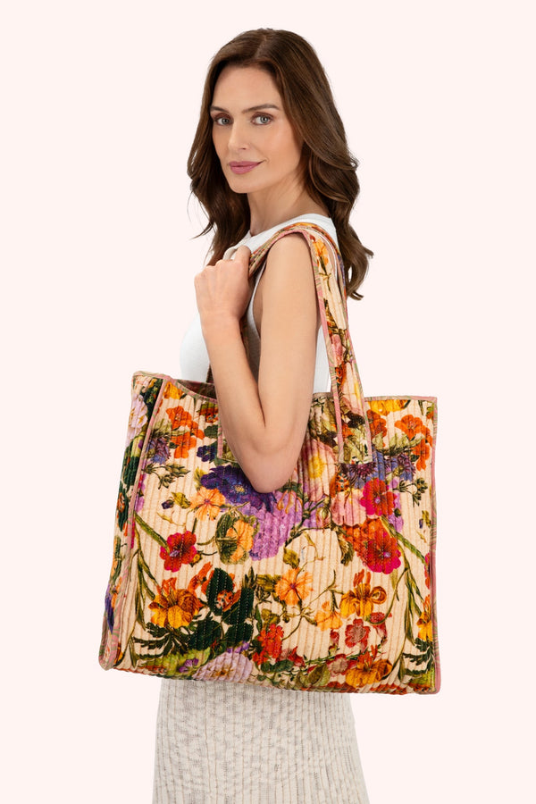 Powder Lux Velvet Quilted Tote