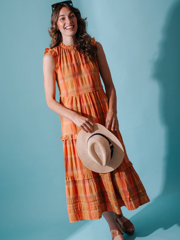 White Stuff Rosie Check Maxi Dress