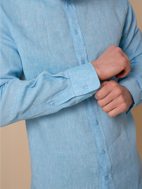 William David Orford Linen Plain Long Sleeve Shirt
