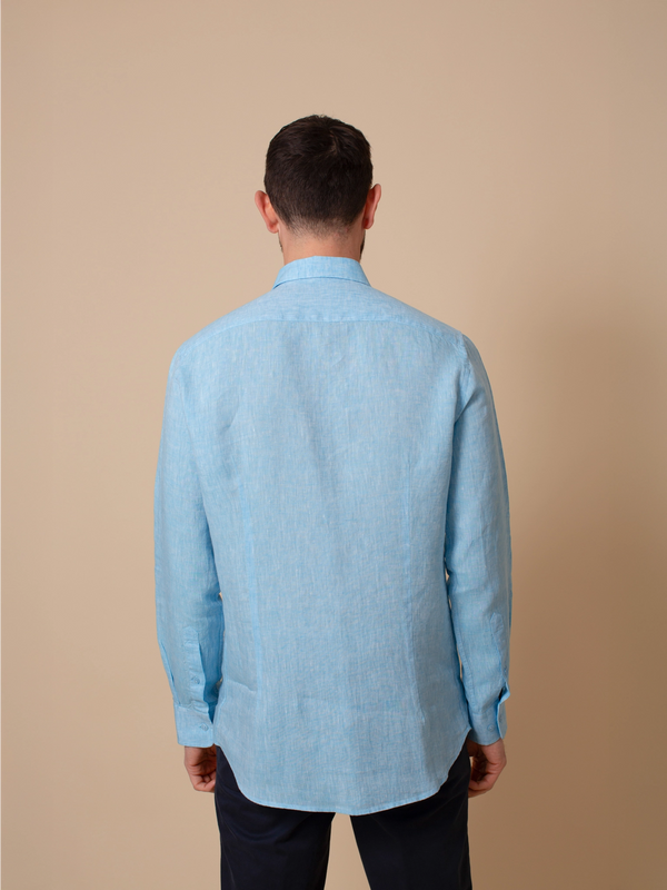 William David Orford Linen Plain Long Sleeve Shirt