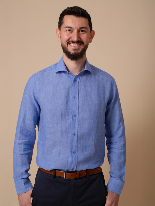 William David Orford Linen Plain Long Sleeve Shirt