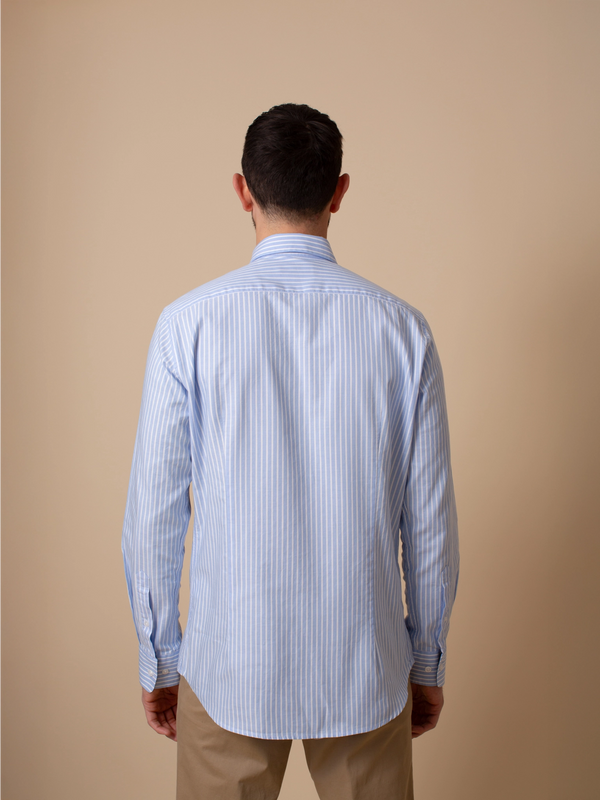 William David Southwold Long Sleeve Wide Stripe Shirt