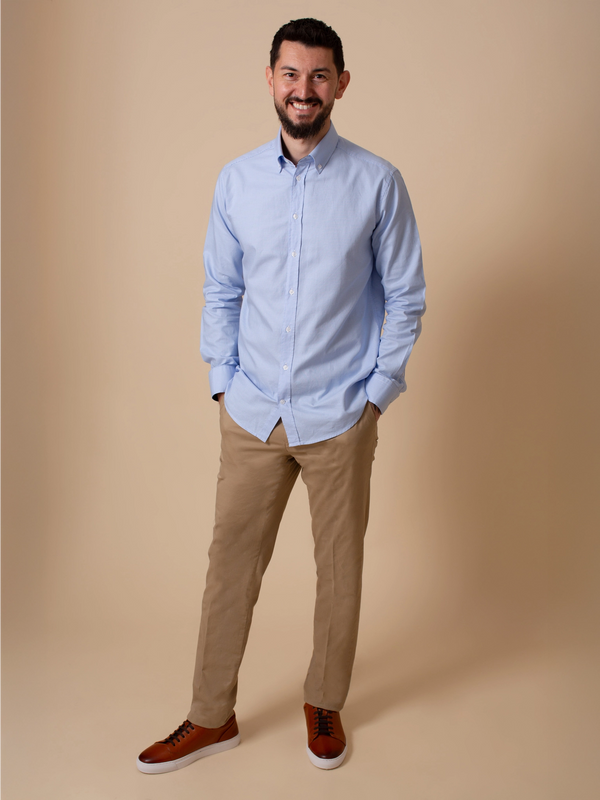 William David Southwold Long Sleeve Micro Check Shirt