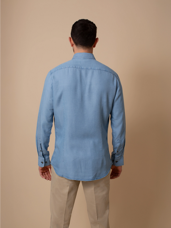 William David Southwold Long Sleeve Denim Tencel Shirt