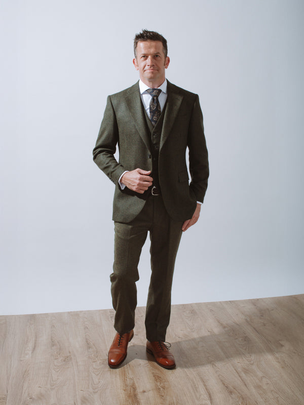 Golding Luxury Wool Herringbone Three Piece Suit