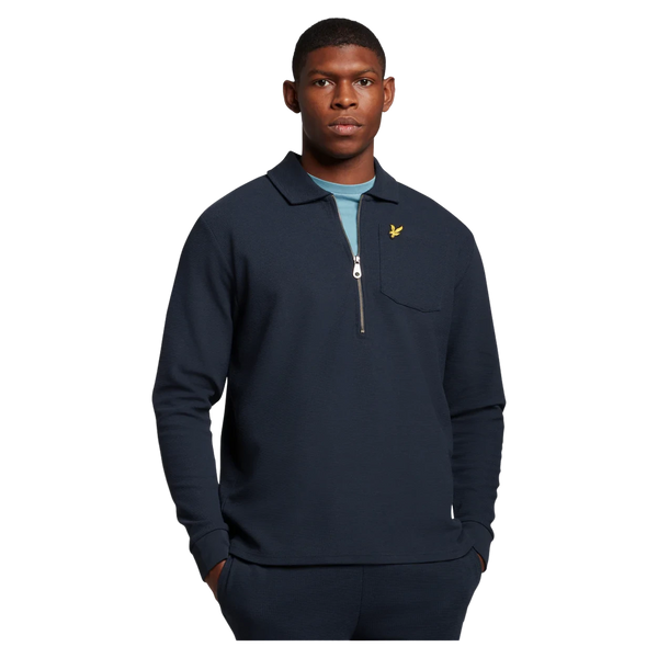 Lyle & Scott Crest Textured Quarter Zip for Men