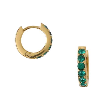Orelia Jewellery Emerald Huggie Hoops Earrings with Swarovski® Crystals