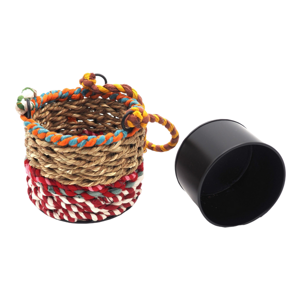 Jardinopia Small Munja & Sari Hanging Planter With Metal Liner
