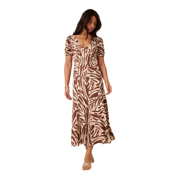 Nobody's Child Ella Midi Dress - Zebra Stripe Print