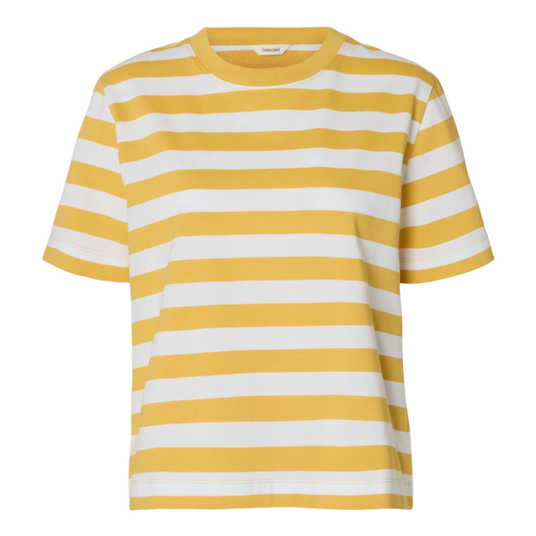 Selected Essential Short Sleeve Striped Boxy Tee