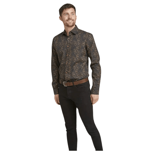 Double Two Floral Long Sleeve Formal Shirt