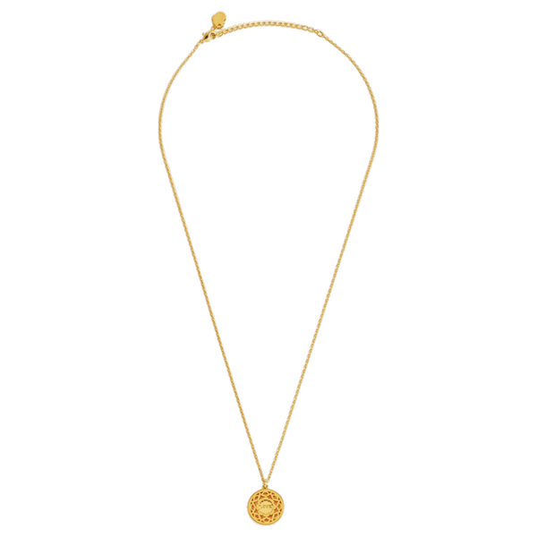 Estella Bartlett 'Love' Pink Enamel Mandala Necklace