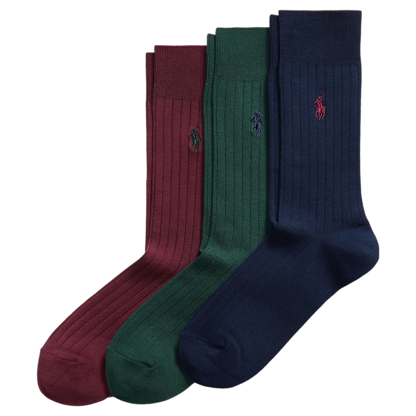 Polo Ralph Lauren Egyptian Cotton Rib Crew Socks Three Pack