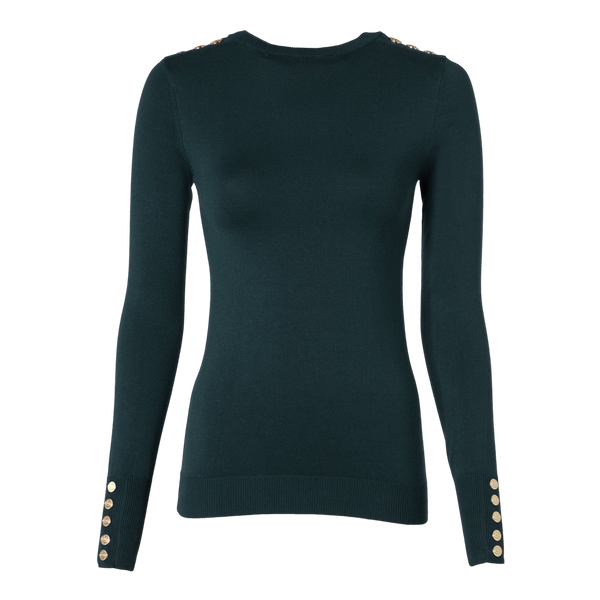 Holland Cooper Buttoned Knit Crew Neck