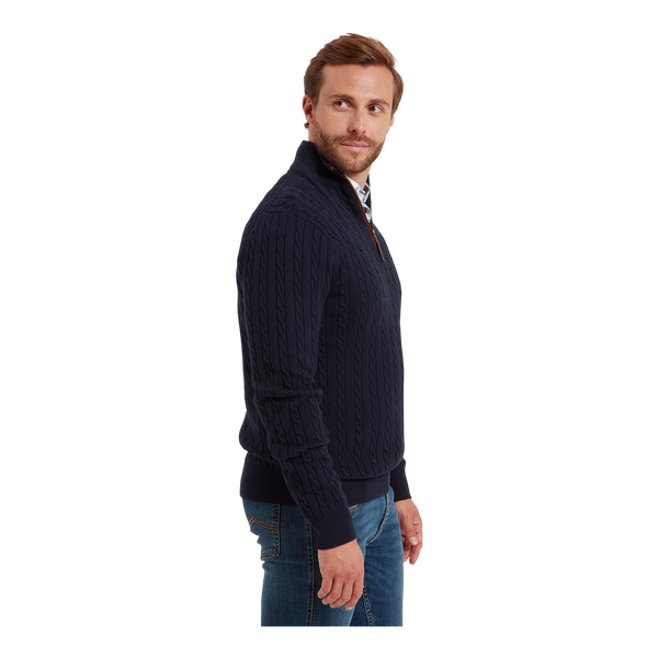 Schoffel Calton Cotton Cashmere Cable 1/4 Zip Jumper