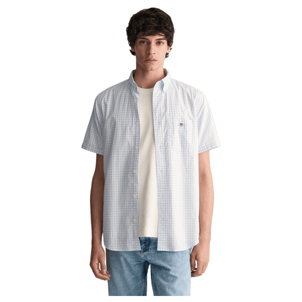 GANT Regular Fit Poplin Gingham Short Sleeve Shirt