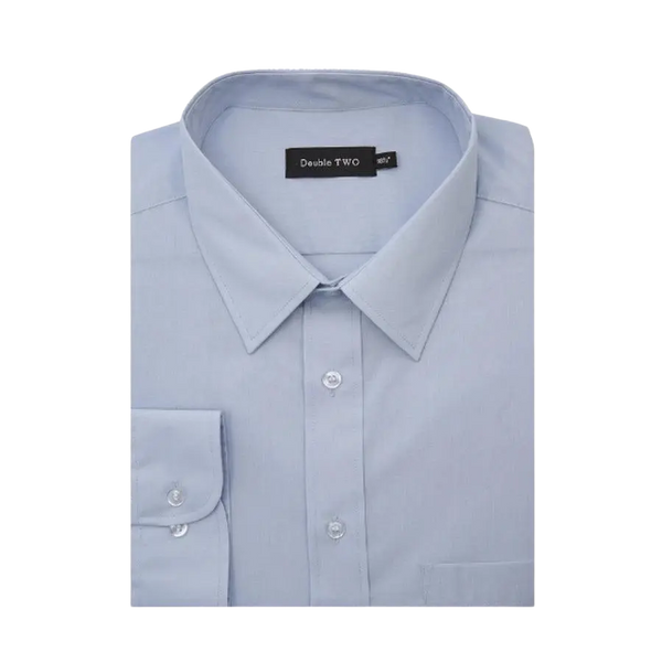 Double Two Standard Sleeved Shirt in Glacier Blue in Big Sizes
